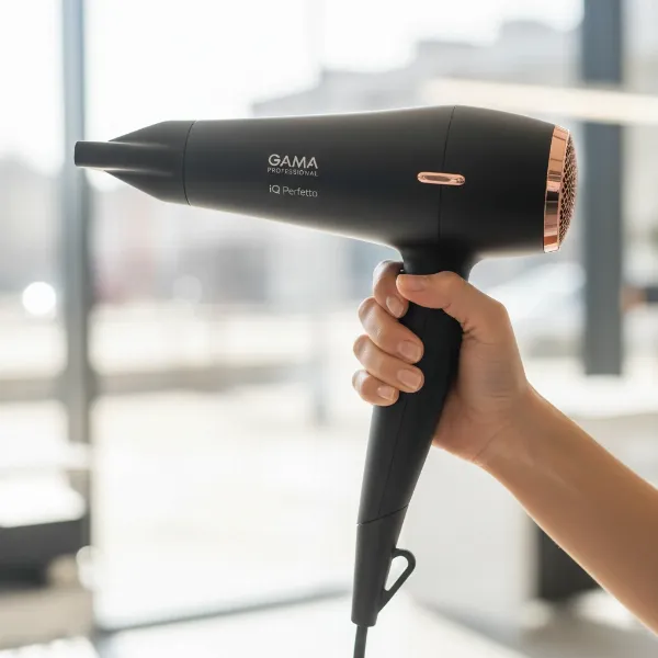 Gama Professional iQ Perfetto highlighting its ultra-lightweight design and sleek Italian aesthetics