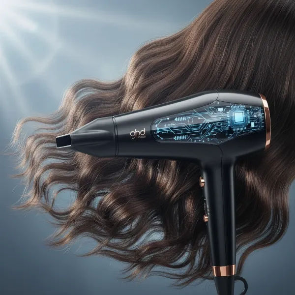 Ghd Helios hair dryer showcasing its sleek design and advanced technology for superior hair styling.